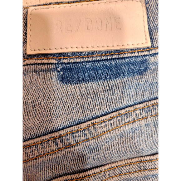 Re/Done Blue Buttonfly 90s High Rise Cotton Women's Ankle Crop Jeans Size 24 - Picture 4 of 9